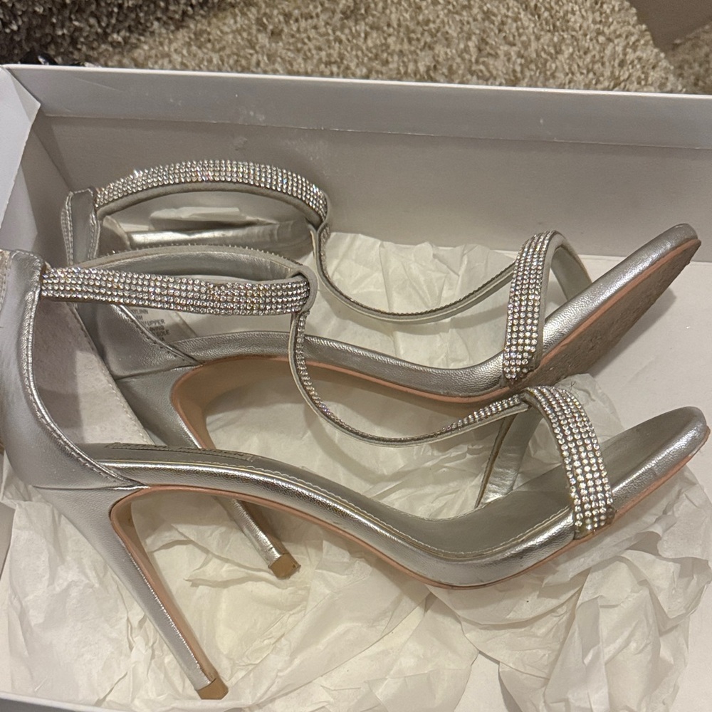 Steve Madden Silver Rhinestone Heels
